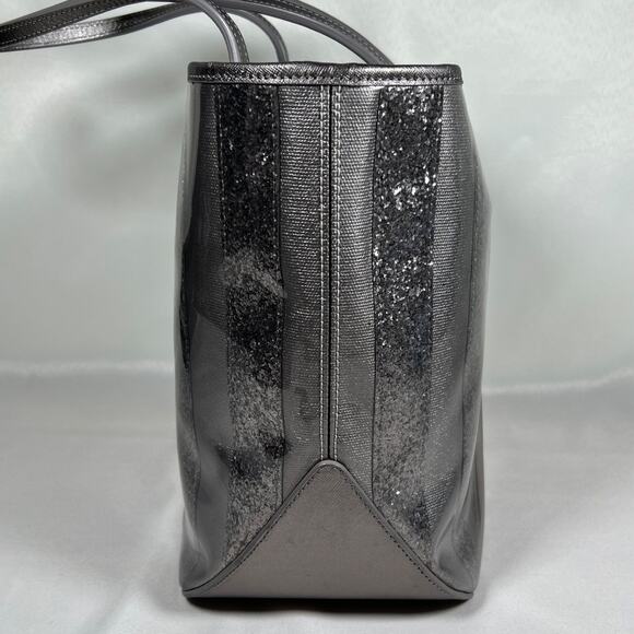 Henri Bendel Silver Luxury Sparkle/Glitter Designer Tote Bag Rare - Picture 3 of 13